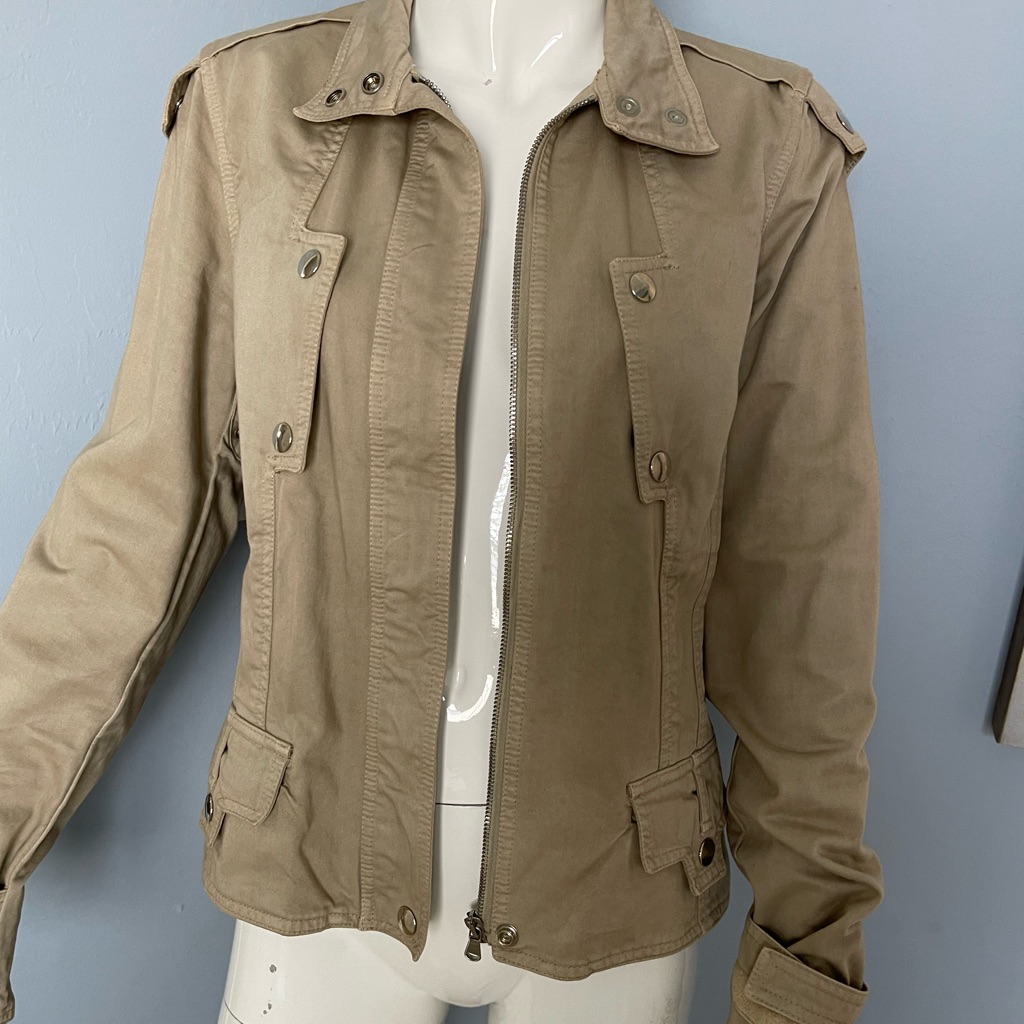 Beige Couture Moto Jacket